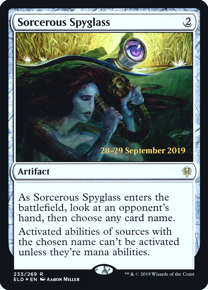 Sorcerous Spyglass  [Throne of Eldraine Prerelease Promos] | Gamer Loot