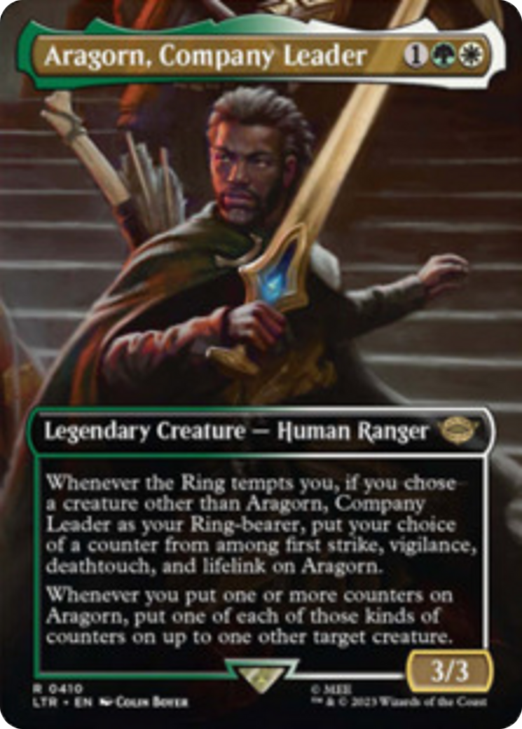 Aragorn, Company Leader (Borderless Alternate Art) [The Lord of the Rings: Tales of Middle-Earth] | Gamer Loot