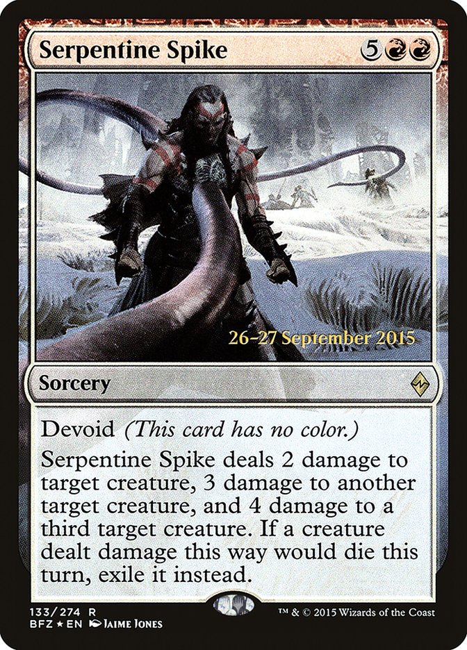 Serpentine Spike  [Battle for Zendikar Prerelease Promos] | Gamer Loot