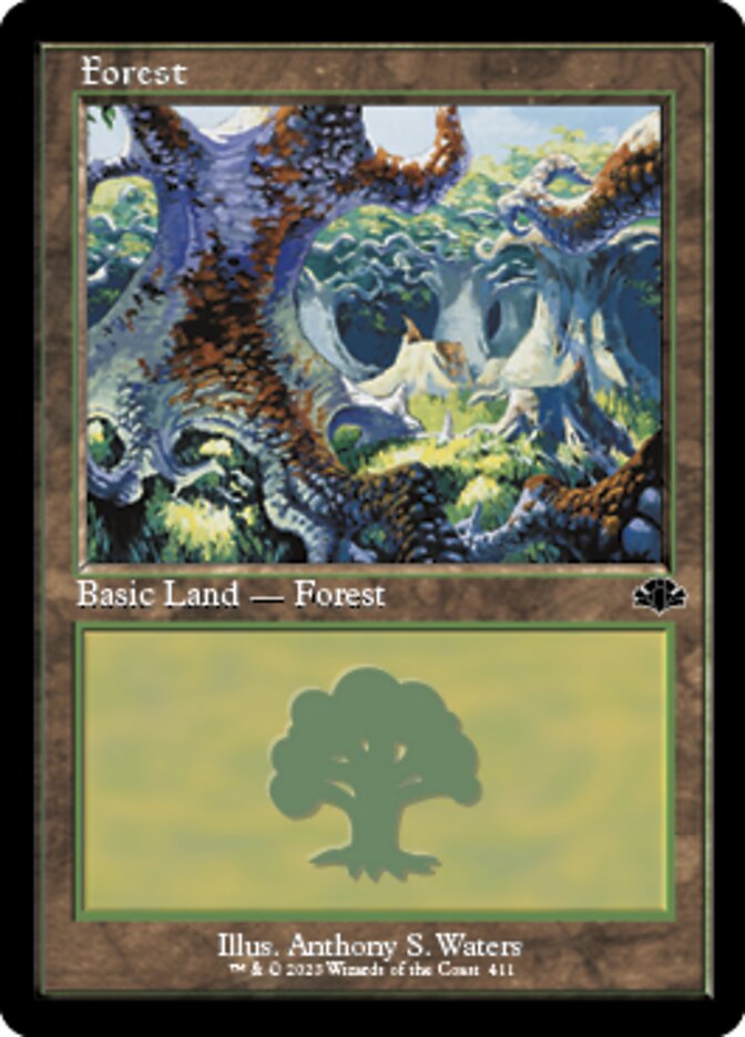 Forest (411) (Retro) [Dominaria Remastered] | Gamer Loot