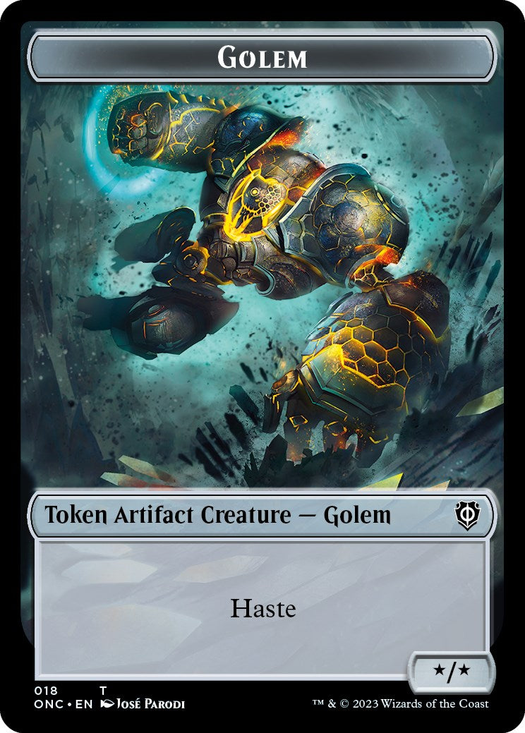 The Monarch // Golem Double-Sided Token [Phyrexia: All Will Be One Commander Tokens] | Gamer Loot