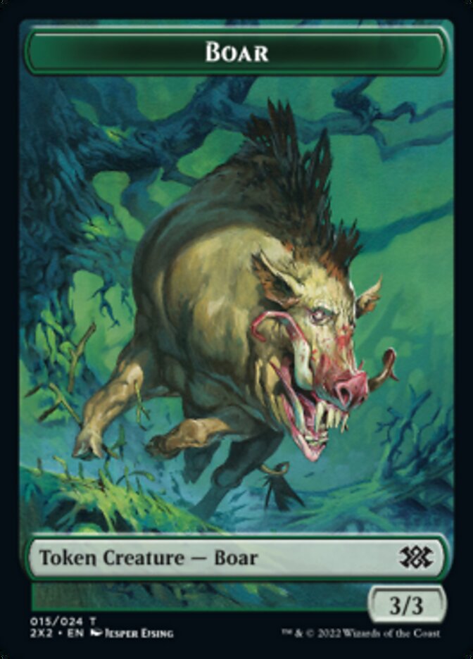 Boar // Knight Double-sided Token [Double Masters 2022 Tokens] | Gamer Loot