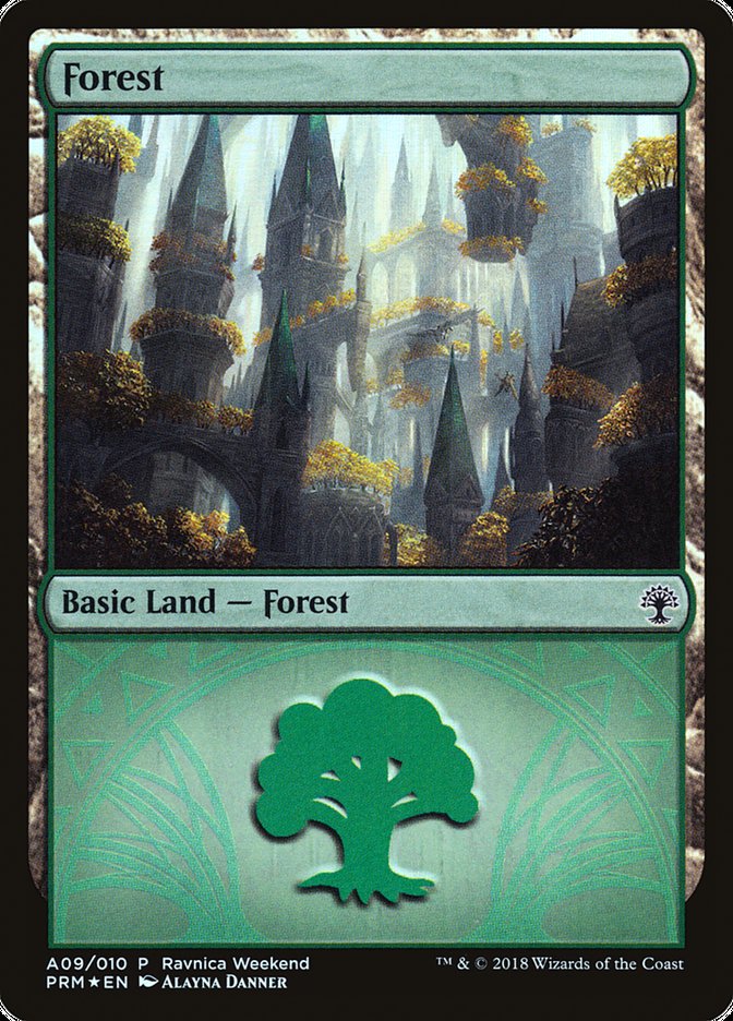 Forest (A09) [Guilds of Ravnica Ravnica Weekend] | Gamer Loot