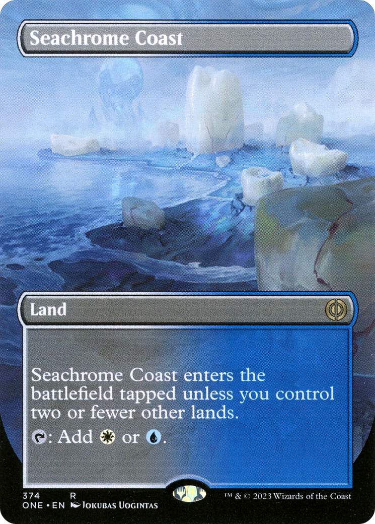 Seachrome Coast (Borderless Alternate Art) [Phyrexia: All Will Be One] | Gamer Loot