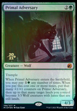 Primal Adversary [Innistrad: Midnight Hunt Prerelease Promos] | Gamer Loot