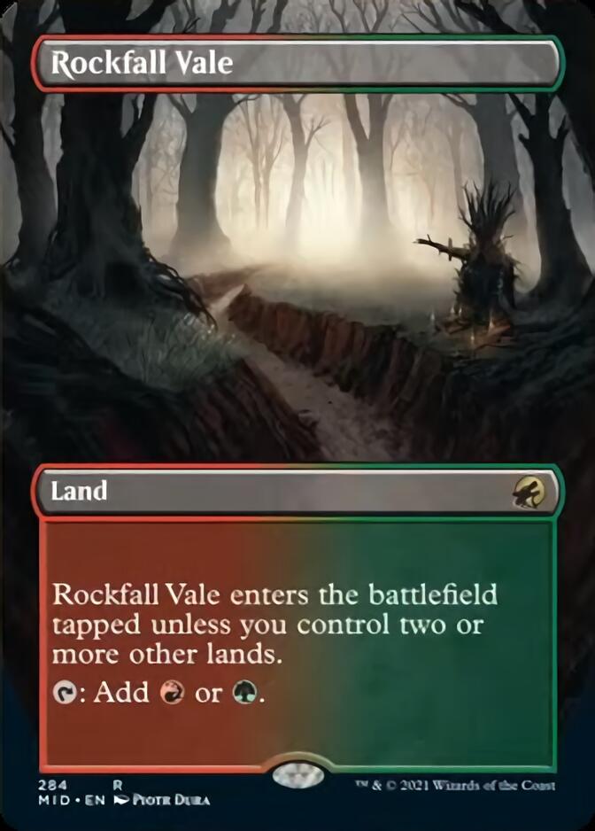 Rockfall Vale (Borderless) [Innistrad: Midnight Hunt] | Gamer Loot