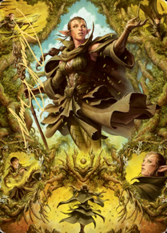 Nissa of Shadowed Boughs 2 Art Card (Gold-Stamped Signature) [Zendikar Rising Art Series] | Gamer Loot