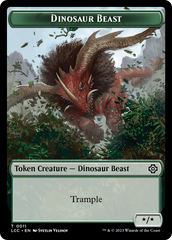 Dinosaur Beast // Dinosaur Double-Sided Token [The Lost Caverns of Ixalan Commander Tokens] | Gamer Loot