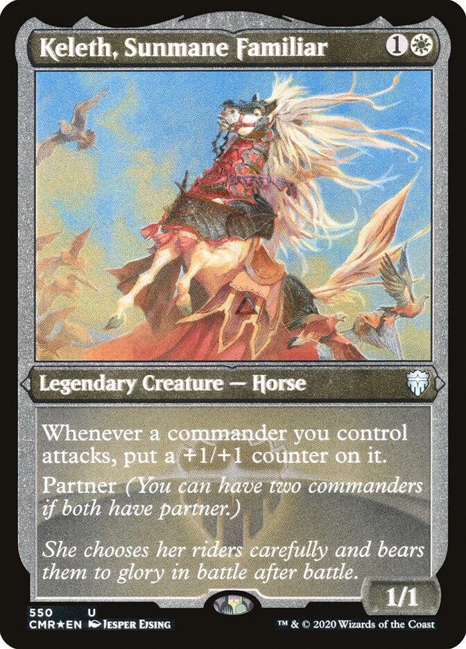 Keleth, Sunmane Familiar (Etched) [Commander Legends] | Gamer Loot