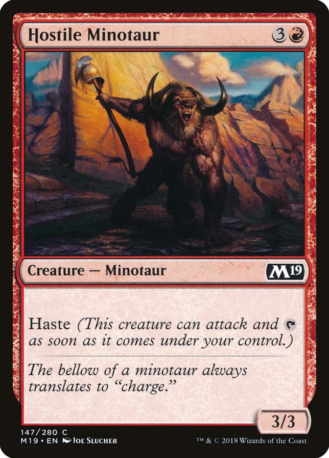 Hostile Minotaur [Core Set 2019] | Gamer Loot