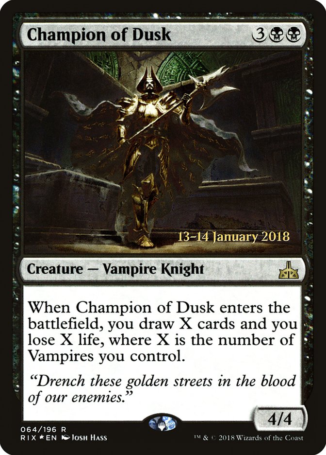 Champion of Dusk [Rivals of Ixalan Prerelease Promos] | Gamer Loot