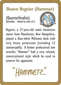 1996 Shawn "Hammer" Regnier Biography Card [World Championship Decks] | Gamer Loot
