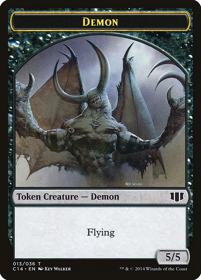 Demon (013/036) // Zombie (016/036) Double-sided Token [Commander 2014 Tokens] | Gamer Loot