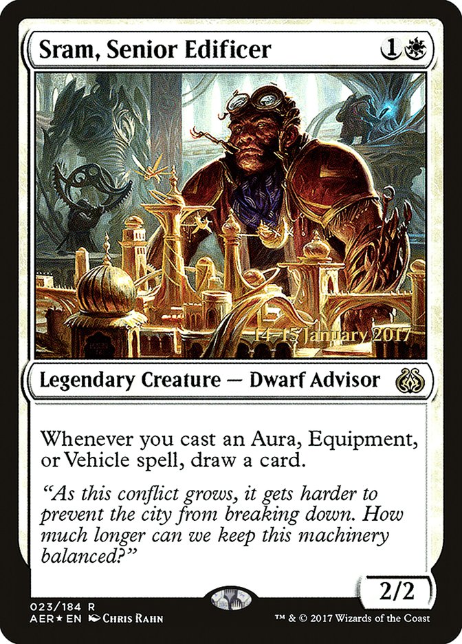 Sram, Senior Edificer  [Aether Revolt Prerelease Promos] | Gamer Loot