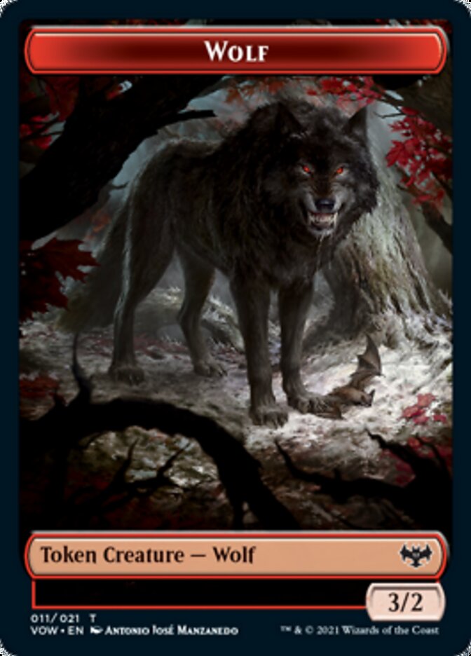 Wolf (011) // Boar Double-sided Token [Innistrad: Crimson Vow Tokens] | Gamer Loot