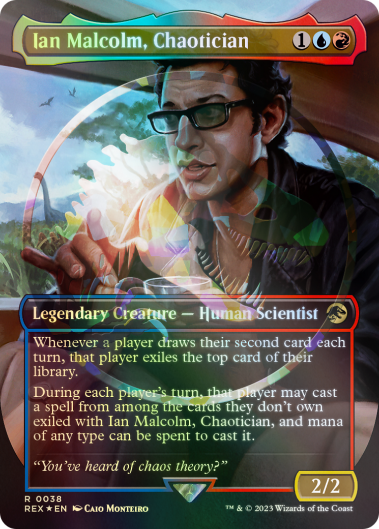 Ian Malcolm, Chaotician Emblem (Borderless) [Jurassic World Collection Tokens] | Gamer Loot