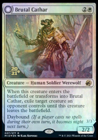 Brutal Cathar // Moonrage Brute [Innistrad: Midnight Hunt Prerelease Promos] | Gamer Loot