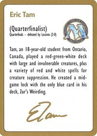 1996 Eric Tam Biography Card [World Championship Decks] | Gamer Loot
