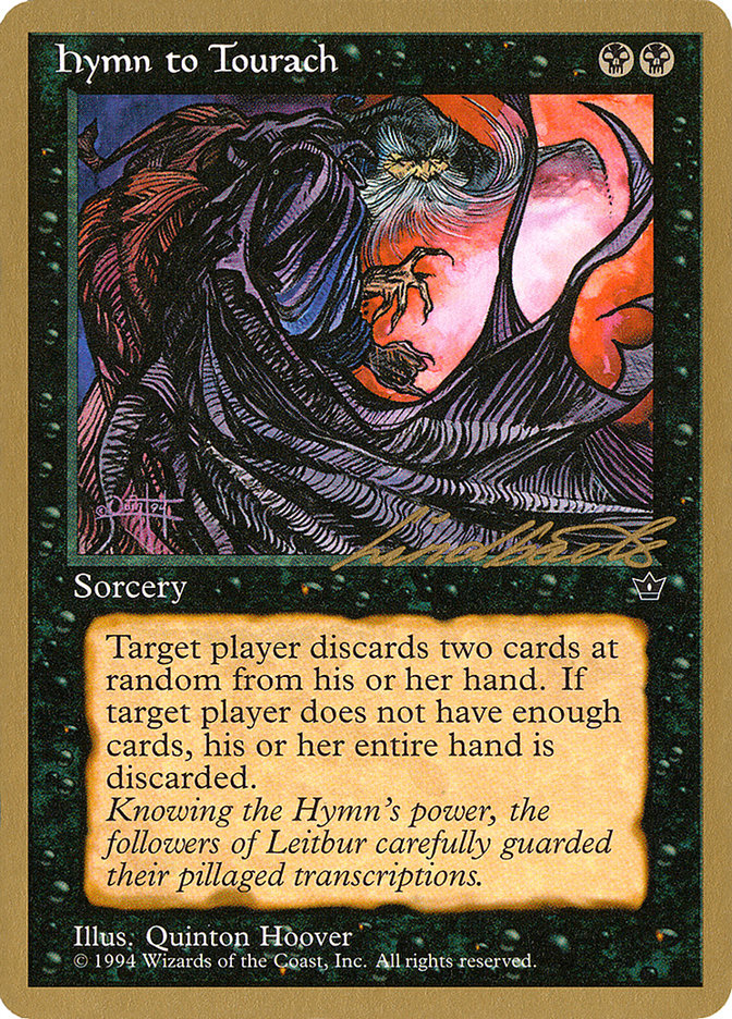 Hymn to Tourach (Cloak) (Leon Lindback) [Pro Tour Collector Set] | Gamer Loot
