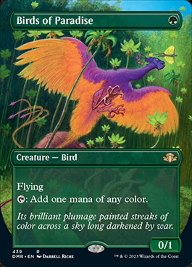 Birds of Paradise (Borderless Alternate Art) [Dominaria Remastered] | Gamer Loot