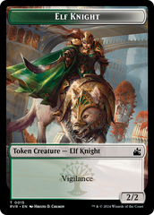 Elf Knight // Rhino Double-Sided Token [Ravnica Remastered Tokens] | Gamer Loot