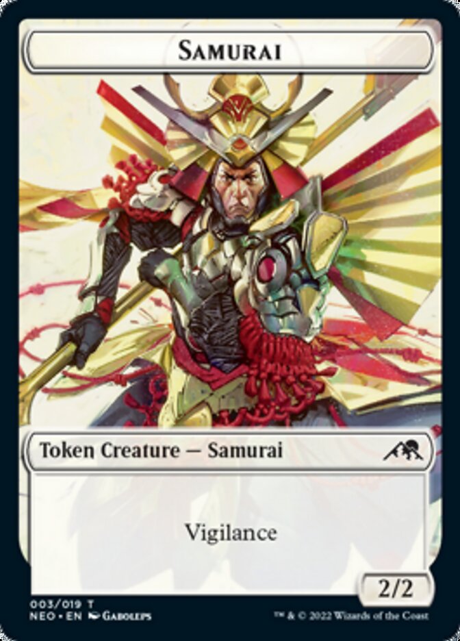 Samurai // Construct (015) Double-sided Token [Kamigawa: Neon Dynasty Tokens] | Gamer Loot