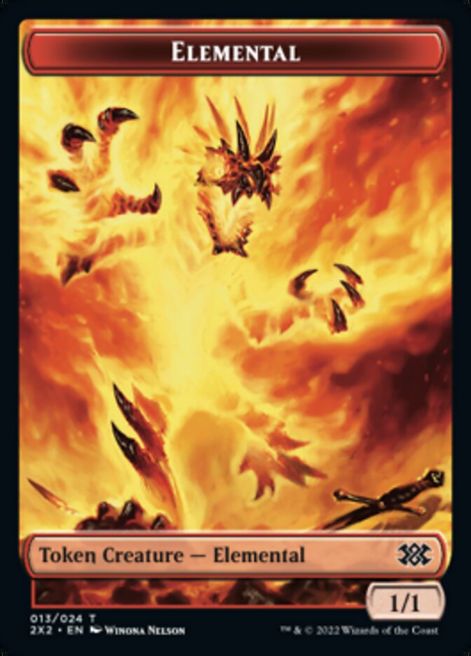 Elemental // Aven Initiate Double-sided Token [Double Masters 2022 Tokens] | Gamer Loot