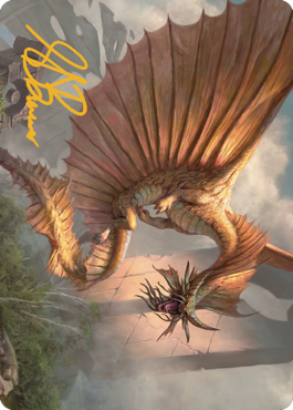Ancient Gold Dragon Art Card (28) (Gold-Stamped Signature) [Commander Legends: Battle for Baldur's Gate Art Series] | Gamer Loot