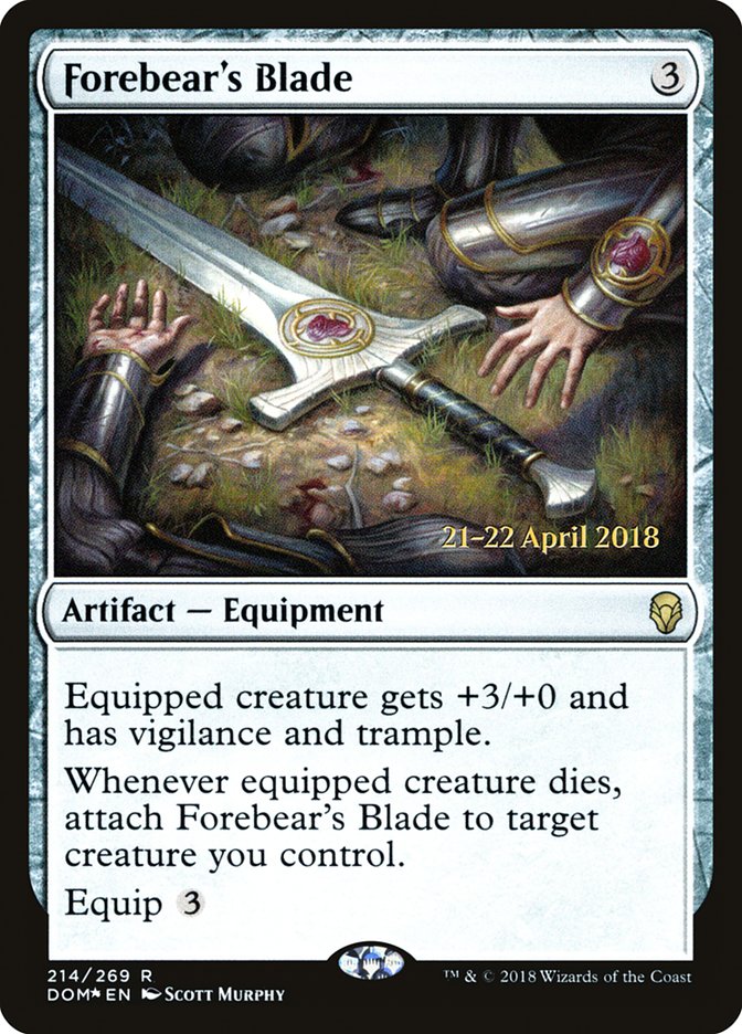 Forebear's Blade  [Dominaria Prerelease Promos] | Gamer Loot