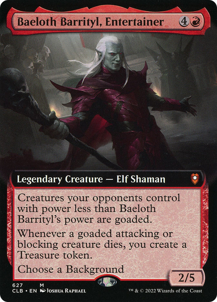 Baeloth Barrityl, Entertainer (Extended Art) [Commander Legends: Battle for Baldur's Gate] | Gamer Loot