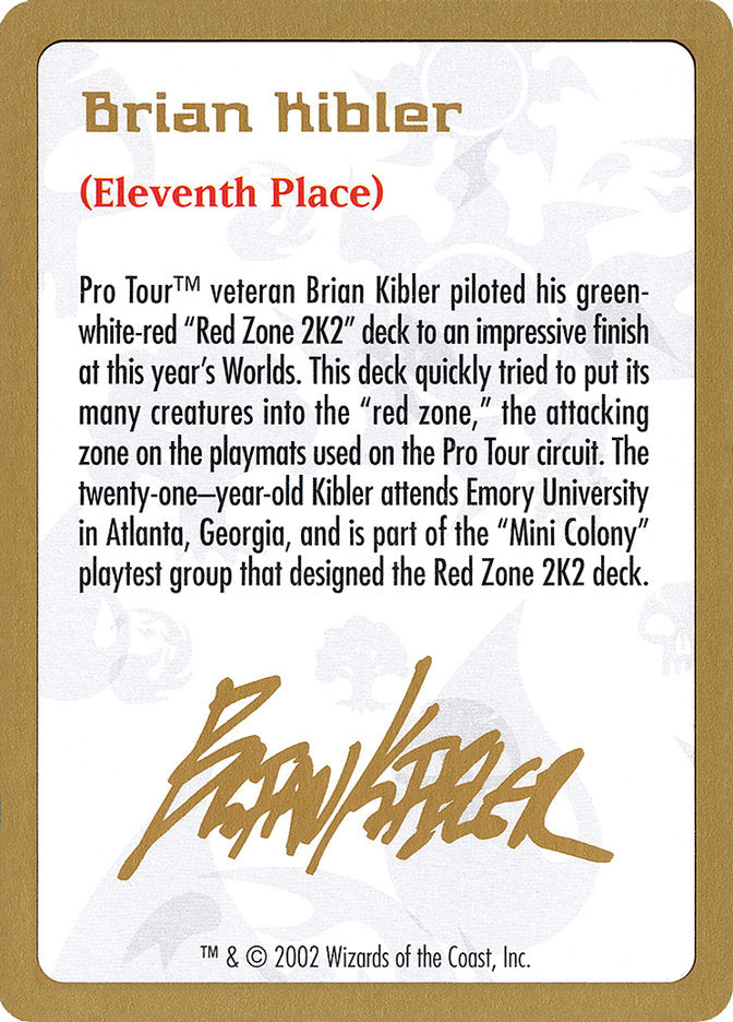 Brian Kibler Bio [World Championship Decks 2002] | Gamer Loot