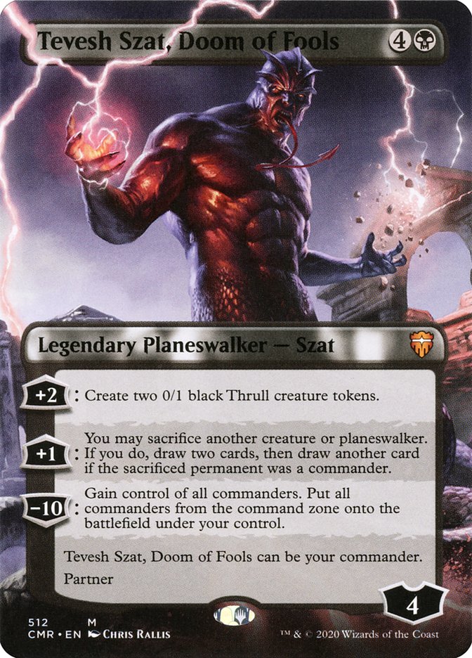 Tevesh Szat, Doom of Fools (Borderless) [Commander Legends] | Gamer Loot