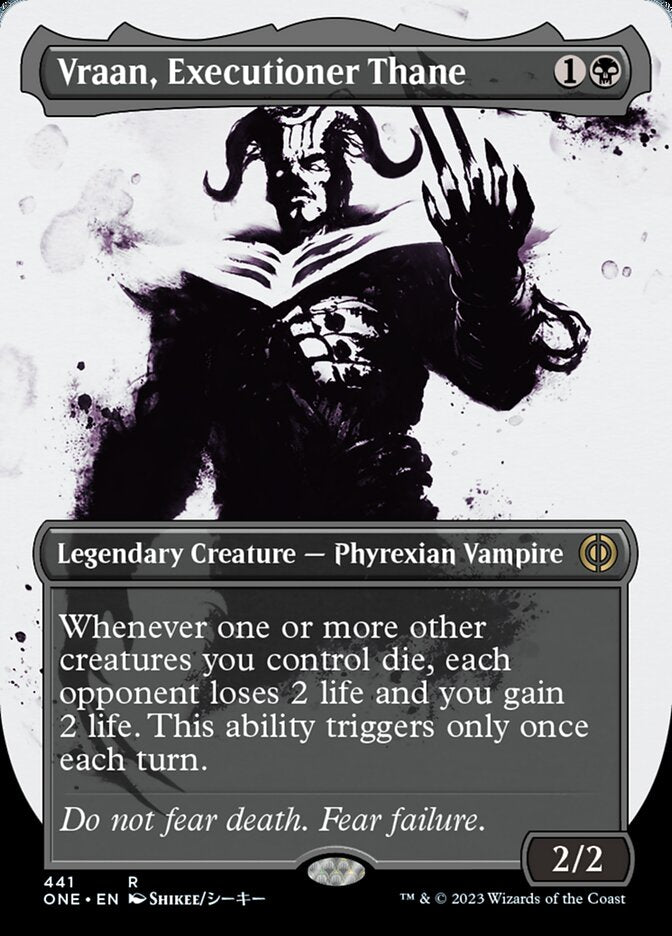 Vraan, Executioner Thane (Borderless Ichor Step-and-Compleat Foil) [Phyrexia: All Will Be One] | Gamer Loot