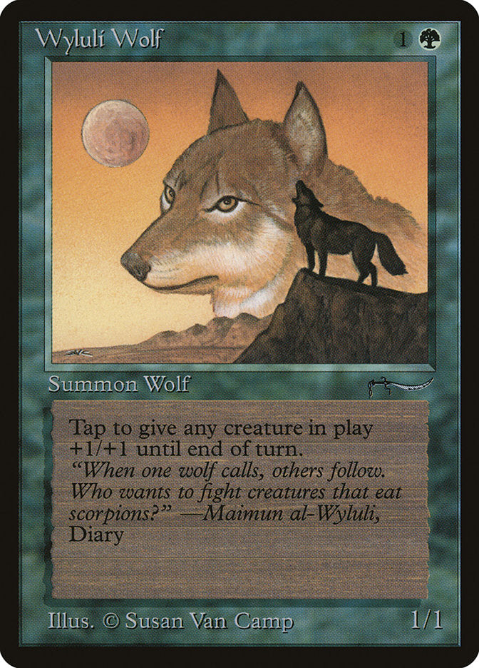 Wyluli Wolf (Dark Mana Cost) [Arabian Nights] | Gamer Loot