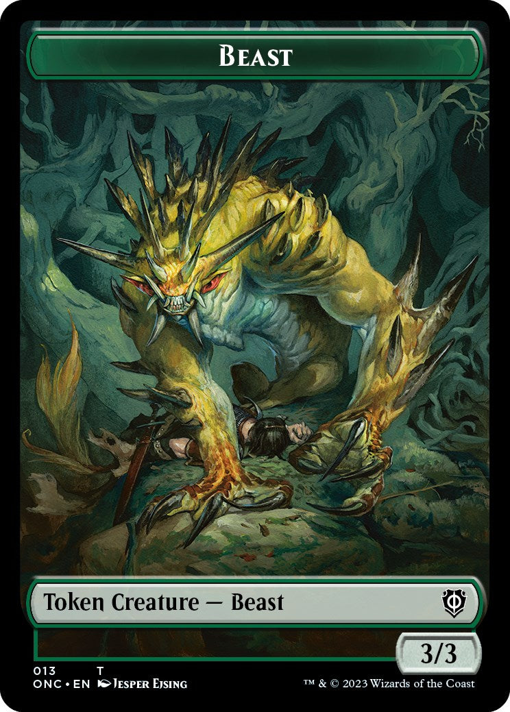 Poison Counter // Beast Double-Sided Token [Phyrexia: All Will Be One Commander Tokens] | Gamer Loot