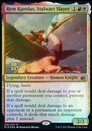 Rem Karolus, Stalwart Slayer [Innistrad: Midnight Hunt Prerelease Promos] | Gamer Loot