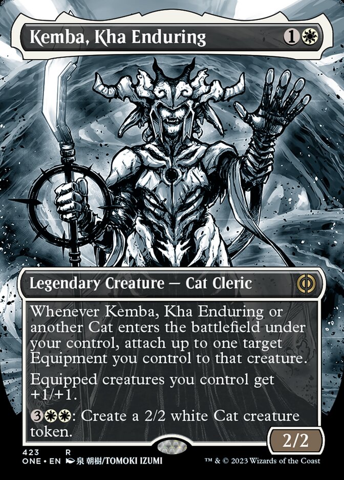 Kemba, Kha Enduring (Borderless Manga Step-and-Compleat Foil) [Phyrexia: All Will Be One] | Gamer Loot