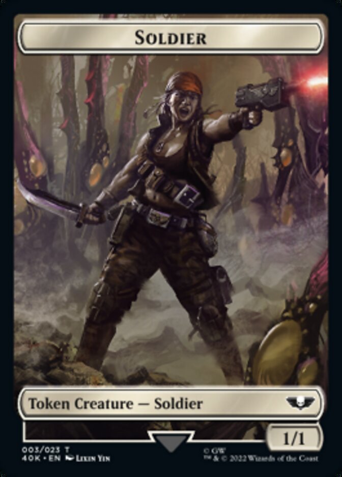 Soldier (003) // Sicarian Infiltrator Double-sided Token (Surge Foil) [Universes Beyond: Warhammer 40,000 Tokens] | Gamer Loot