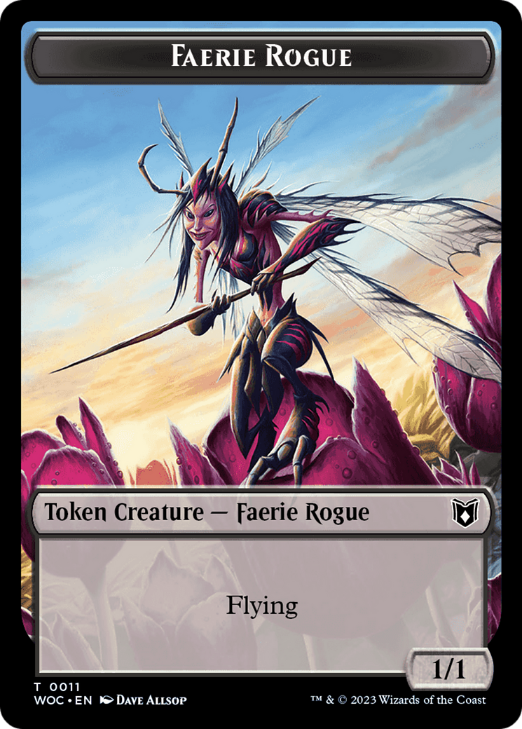 Faerie Rogue // Pirate (0011) Double-Sided Token [Wilds of Eldraine Commander Tokens] | Gamer Loot