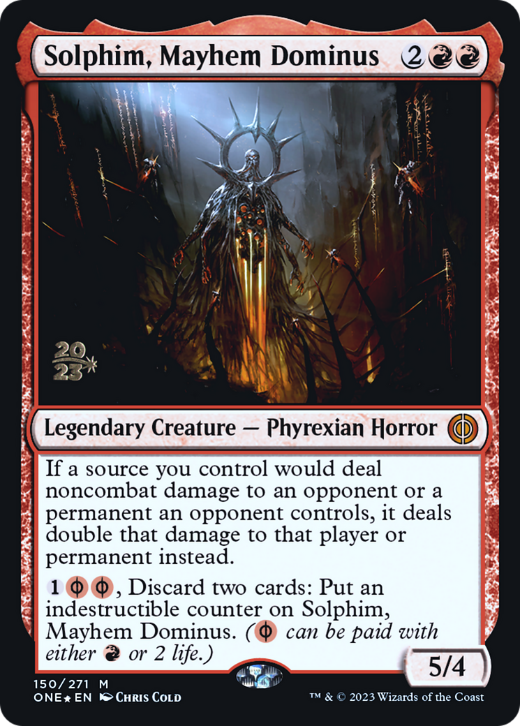 Solphim, Mayhem Dominus [Phyrexia: All Will Be One Prerelease Promos] | Gamer Loot