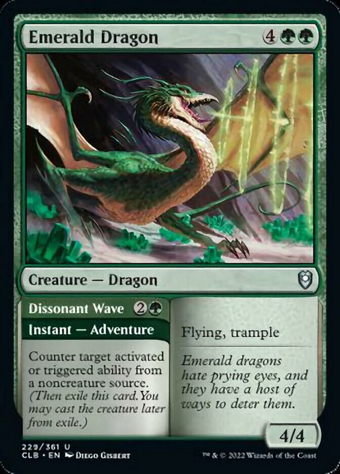 Emerald Dragon // Dissonant Wave [Commander Legends: Battle for Baldur's Gate] | Gamer Loot