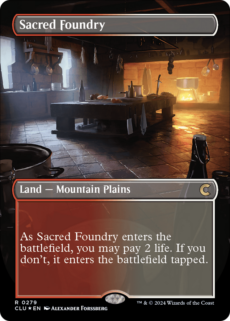 Sacred Foundry (Borderless) [Ravnica: Clue Edition] | Gamer Loot