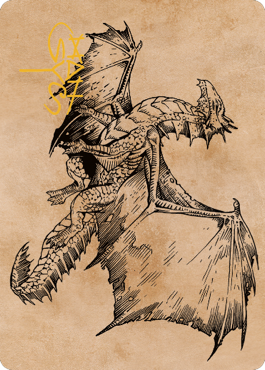 Ancient Bronze Dragon Art Card (58) (Gold-Stamped Signature) [Commander Legends: Battle for Baldur's Gate Art Series] | Gamer Loot