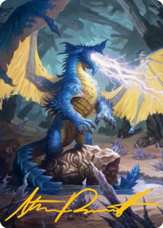 Blue Dragon Art Card (Gold-Stamped Signature) [Dungeons & Dragons: Adventures in the Forgotten Realms Art Series] | Gamer Loot