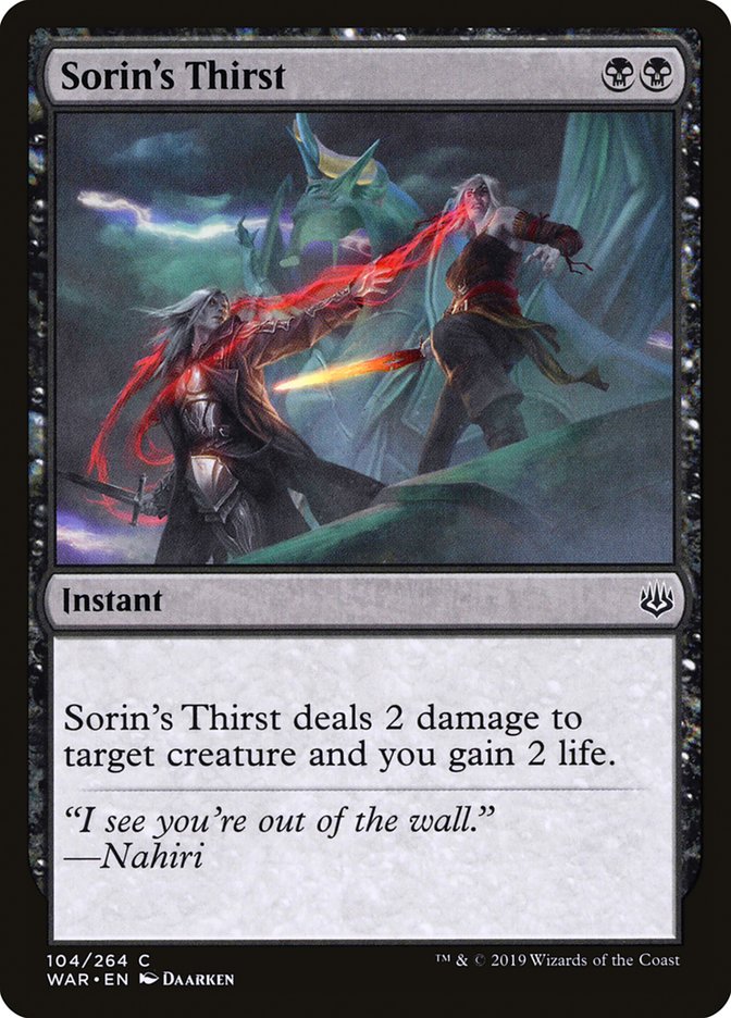 Sorin's Thirst [War of the Spark] | Gamer Loot