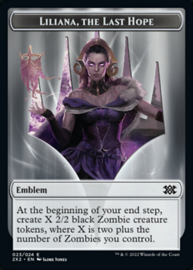 Liliana, the Last Hope Emblem // Spirit Double-sided Token [Double Masters 2022 Tokens] | Gamer Loot