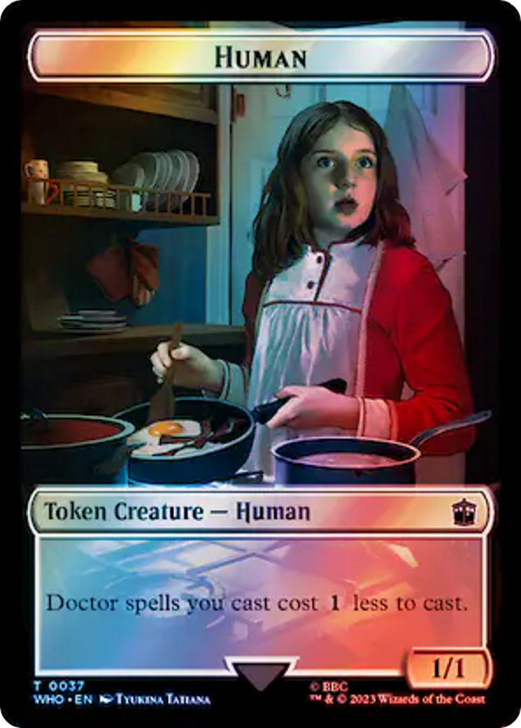 Human (0037) // Food (0059) Double-Sided Token (Surge Foil) [Doctor Who Tokens] | Gamer Loot