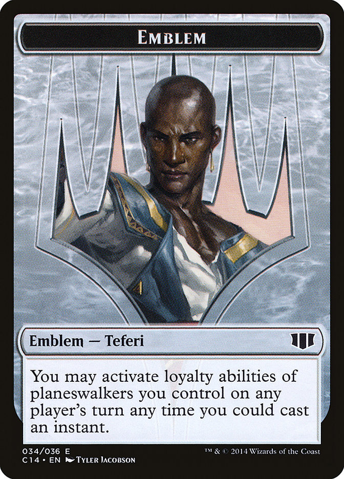 Teferi, Temporal Archmage Emblem // Zombie (011/036) Double-sided Token [Commander 2014 Tokens] | Gamer Loot