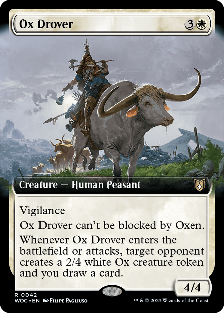 Ox Drover (Extended Art) [Wilds of Eldraine Commander] | Gamer Loot