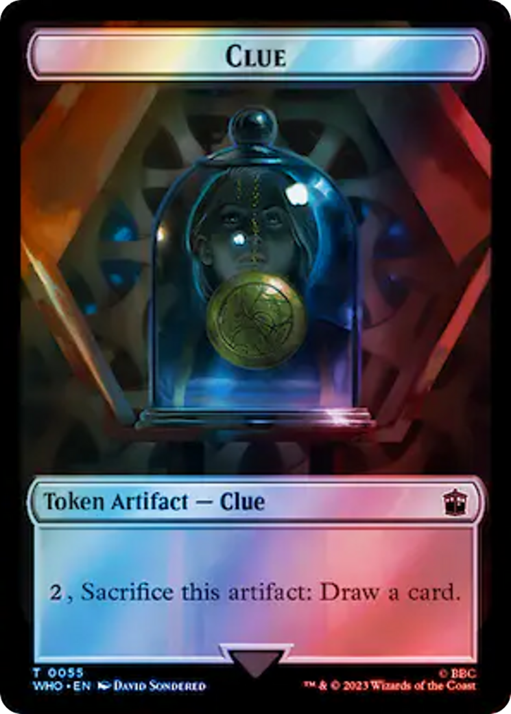 Alien Rhino // Clue (0055) Double-Sided Token (Surge Foil) [Doctor Who Tokens] | Gamer Loot